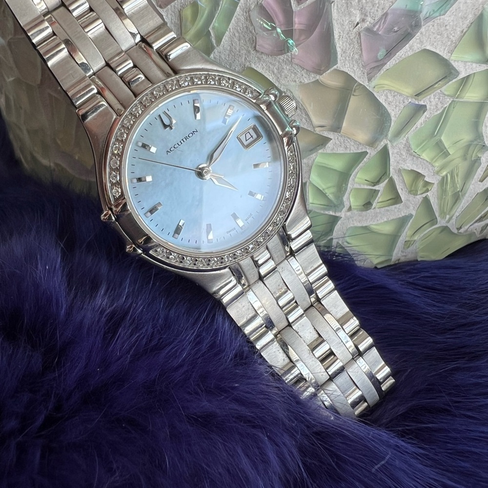 Accutron Women's Silver and Blue Watch